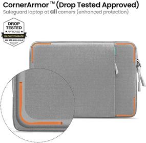 img 3 attached to tomtoc Recycled Laptop Sleeve for 12.3 Inch Microsoft Surface Pro 8/X/7+/7/6/5, 12.4-inch Surface Laptop Go, New Dell XPS 13 2021, 360° Protective Gray Accessory Case Bag