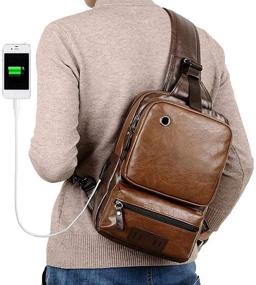 img 2 attached to 🎒 Retro External Earphone Backpack: Stylish Vintage Daypack for Casual Adventures