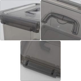 img 2 attached to Latching Storage Bin 6-Pack - CadineUS 5 Liter Plastic Boxes with Lids