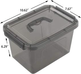 img 3 attached to Latching Storage Bin 6-Pack - CadineUS 5 Liter Plastic Boxes with Lids