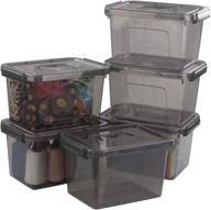 latching storage bin 6-pack - cadineus 5 liter plastic boxes with lids logo