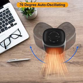 img 3 attached to 🔥 Small Ceramic Electric Heater for Office - 900W/1500W, 3 Modes Adjustable, PTC 3s Fast Heat, Personal Portable Space Heater for Indoor Use, Tip-Over & Overheat Protection
