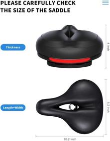 img 2 attached to 🚴 BeaSaf Bicycle Seat: Dual Shock Absorbing Bike Seat Replacement – Wide Bike Seat with Memory Foam and Gel, Complete with Mounting Wrench for maximum Comfort