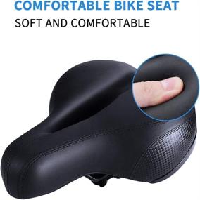 img 1 attached to 🚴 BeaSaf Bicycle Seat: Dual Shock Absorbing Bike Seat Replacement – Wide Bike Seat with Memory Foam and Gel, Complete with Mounting Wrench for maximum Comfort