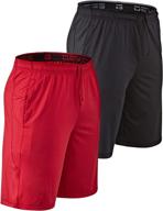 🩳 devops men's 2-pack loose-fit 10-inch workout gym shorts with convenient pockets логотип