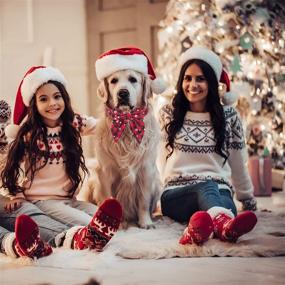 img 1 attached to 🎀 Adjustable Cotton Red Bowtie Christmas Dog Collar for Small Medium Large Dogs Pets - Enhance Festive Style