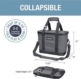 img 3 attached to 👜 CleverMade SnapBasket 30 Can Soft-Sided Cooler: Collapsible 20L Tote Bag with Strap - Grey/Navy