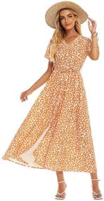 img 4 attached to LIVECLOTH Summer Floral Orange Flower Women's Clothing