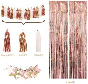 img 2 attached to 🎉 Girl Birthday Party Decorations Set - Rose Gold Happy Birthday Banner, Confetti Balloons, White Balloons, Foil Balloon, Tassels, Foil Fringe Curtains - Rose Gold Theme Supplies