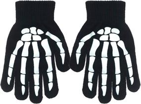 img 1 attached to ❄️ Polar Wear Boy's Skeleton Knit Beanie and Glove Set with Eye Holes – Ultimate Cold Weather Accessories