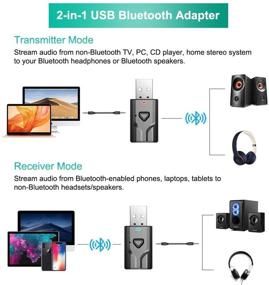 img 3 attached to 🔌 Portable Netvip Bluetooth 5.0 Transmitter and Receiver - Wireless Bluetooth Adapter for TV/Car/Home Audio Music Streaming Sound System, Low Latency, Easy-to-Use