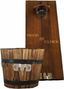 img 2 attached to 🍺 Thirsty Solutions - Beer O' Clock Rustic Wall Mounted Bottle Opener and Catcher - Perfect Addition to Your Man (or Woman) Cave!