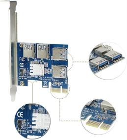 img 1 attached to 🔹 XT-XINTE PCIe 1 to 4 PCI-Express 16X Slots Riser Card: High-Speed USB 3.0 Adapter for Bitcoin Miner (Blue)