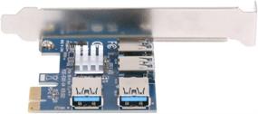 img 3 attached to 🔹 XT-XINTE PCIe 1 to 4 PCI-Express 16X Slots Riser Card: High-Speed USB 3.0 Adapter for Bitcoin Miner (Blue)