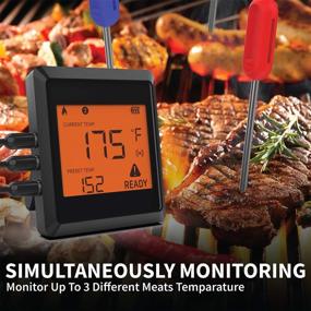 img 3 attached to 🌡️ Garnen 160FT Bluetooth Wireless Meat Thermometer with 3 Temperature Probes - Accurate & Instant Read, Smart Digital Cooking BBQ App for Grilling Oven Kitchen Food Smoker - iOS & Android Support