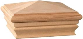 img 2 attached to Enhance Your Outdoor Space with the Newport High Pyramid Cedar Post Cap, 6 Inch x 6 Inch, Natural