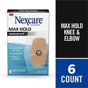 img 2 attached to 🩹 Nexcare Max Hold Waterproof Bandages for Knee & Elbow - Clear, 6 Count