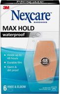 🩹 nexcare max hold waterproof bandages for knee & elbow - clear, 6 count логотип