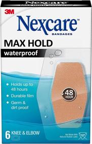 img 4 attached to 🩹 Nexcare Max Hold Waterproof Bandages for Knee & Elbow - Clear, 6 Count