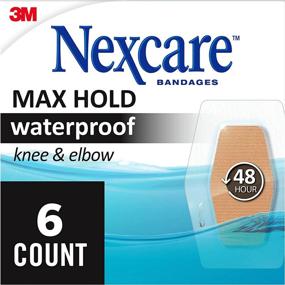 img 3 attached to 🩹 Nexcare Max Hold Waterproof Bandages for Knee & Elbow - Clear, 6 Count