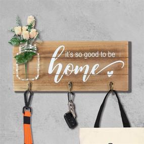 img 3 attached to VILIGHT Farmhouse Wall Decor Key Holder - So Good to Be Home - Housewarming Gifts with String Art Mason Jar - 12.6x5.5 Inches