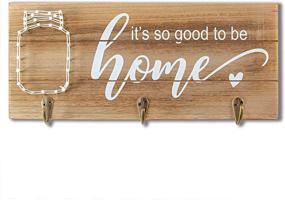 img 4 attached to VILIGHT Farmhouse Wall Decor Key Holder - So Good to Be Home - Housewarming Gifts with String Art Mason Jar - 12.6x5.5 Inches