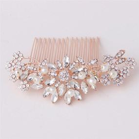 img 2 attached to 💎 Fairy Moda Crystal Bridal Hair Piece: The Perfect Rose Gold Wedding Hair Comb for Brides - Veil Clip and Gift