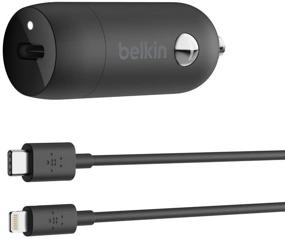 img 4 attached to 🔌 Belkin USB-C Car Charger 18W with 4Ft USB-C to Lightning Cable - Fast iPhone Charger for iPhone 11, Pro, Max, XS, XR, X, 8, SE 2020 - iPhone Car Charger and Charger