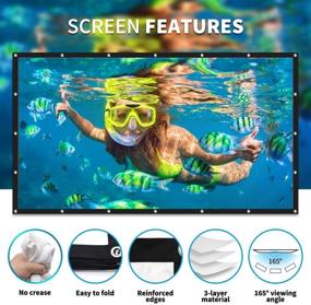 img 2 attached to 🎬 KSAN 120 Inch 3-Layer Projector Screen: Portable, HD 4K, 16:9 for Home Theatre Cinema & Party