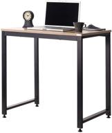 🖥️ sofsys 31&#34; computer writing desk: ideal home office workstation for gaming, designers & entrepreneurs; compact design with robust metal frame, oak/black logo