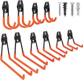 img 4 attached to 🔧 10 Pcs Heavy Duty Steel Garage Hooks - Wall Mount Utility Hooks for Organizing Power Tools, Ladders, and More