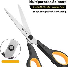 img 1 attached to 🔪 iBayam 8" Multipurpose Scissors Bulk 3-Pack - Ultra Sharp Blade Shears with Comfort-Grip Handles - Sturdy Scissors for Office, Home, School, Sewing, Crafts - Right/Left Handed - Fabric & Craft Supplies