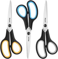 🔪 ibayam 8" multipurpose scissors bulk 3-pack - ultra sharp blade shears with comfort-grip handles - sturdy scissors for office, home, school, sewing, crafts - right/left handed - fabric & craft supplies logo