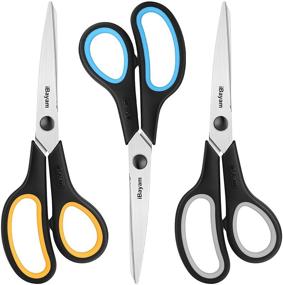 img 4 attached to 🔪 iBayam 8" Multipurpose Scissors Bulk 3-Pack - Ultra Sharp Blade Shears with Comfort-Grip Handles - Sturdy Scissors for Office, Home, School, Sewing, Crafts - Right/Left Handed - Fabric & Craft Supplies