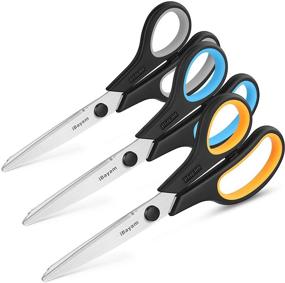 img 3 attached to 🔪 iBayam 8" Multipurpose Scissors Bulk 3-Pack - Ultra Sharp Blade Shears with Comfort-Grip Handles - Sturdy Scissors for Office, Home, School, Sewing, Crafts - Right/Left Handed - Fabric & Craft Supplies