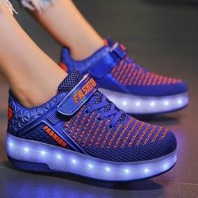 img 2 attached to 👟 Qneic USB Перезаряжаемые роликовые кроссовки: Светодиодные колеса для мальчиков, девочек, детей - Идеальный подарок!