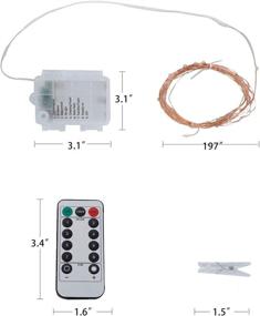 img 1 attached to KING SHA Лампочки-феи LED с пультом дистанционного управления - 16,4 фута - Работают на батарейках - В комплекте 50 зажимов для фотографий.