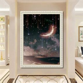 img 3 attached to 🌙 Fipart DIY Diamond Painting Kit - Full-Drilled Curved Moon Cross-Stitch Art Craft for Stunning Wall Decoration - 20X12 Inches