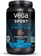 🌱 vega sport premium protein powder - chocolate vegan, 30g plant based protein, 5g bcaas, low carb, keto friendly, dairy free, gluten free, non gmo, pea protein for women and men, 1.8 lbs (19 servings) logo