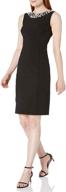 calvin klein pearled neck sheath dress for women logo