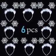 🎄 pammyan 6-pack festive snowflake headbands - adorable snowflake hair hoops for kids' christmas party, cosplay supplies, and holiday hair accessories logo