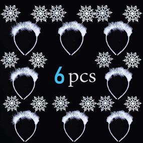 img 4 attached to 🎄 PAMMYAN 6-Pack Festive Snowflake Headbands - Adorable Snowflake Hair Hoops for Kids' Christmas Party, Cosplay Supplies, and Holiday Hair Accessories