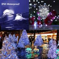 chinety upgraded solar powered string lights: waterproof 33ft silver wire fairy lights, 2 pack 8 modes 100 led, perfect for outdoor garden, patio, yard party decor - cool white логотип