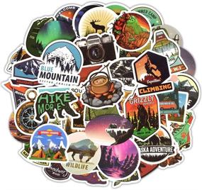 img 4 attached to 🏞️ 115pcs Adventure Tourism Theme Stickers Decals for Outdoor Enthusiasts | Laptop, Car, Motorcycle, Luggage, Waterproof