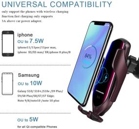 img 3 attached to 📱 Wireless Car Phone Charger Mount - Auto-Clamping Air Vent Holder, Fast Charging for iPhone 11/11 Pro/11 Pro Max/XS Max/XS/XR/X/8/8+, Samsung S10/S9/S8/Note 10/Note 9 (Silver)