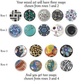 img 1 attached to 📿 Versatile Mixed Set of 5 Snap Charms with 20mm 3/4" Diameter (NC-MIX8)