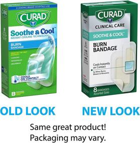 img 3 attached to 🔥 CURAD Soothe & Cool Burn Bandages: Instant Cooling Relief for Burns, Assorted Sizes, Pack of 8