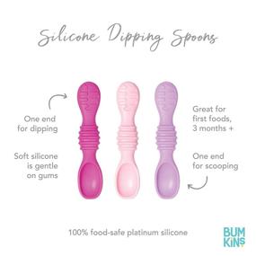 img 1 attached to 🥄 Bumkins Utensils: Silicone for Dipping, Feeding, Baby Led Weaning - Training Spoons (3-Pack), Ages 3 Months+
