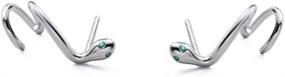 img 4 attached to Cool Snake with Green CZ Eyes Stud Earrings: Personalized Unusual Fashion Jewelry for Women & Teen Girls, S925 Sterling Silver, Hypoallergenic Piercing, Perfect Gifts