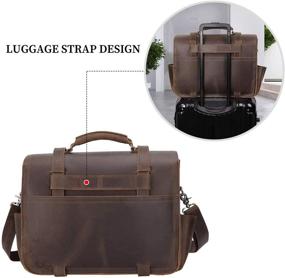 img 1 attached to 👜 Texbo Men's Genuine Cowhide Leather 16-Inch Laptop Shoulder Messenger Bag Briefcase Tote